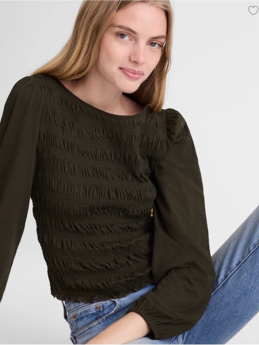 MADEWELL XXS Smocked Boatneck Top NY504 $88